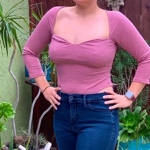 NWT Rose/mauve body suit